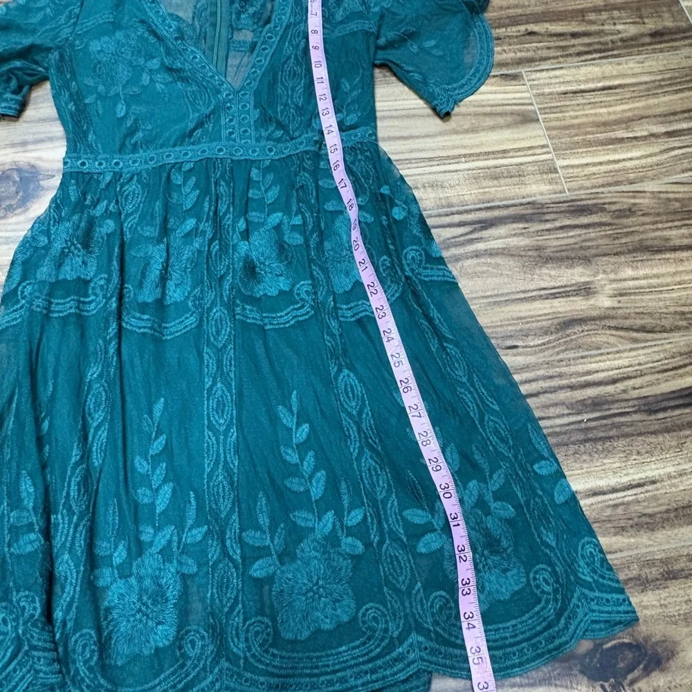 Haute Monde dark green lace overlay dress, size Small - Picture 6 of 11